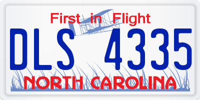NC license plate DLS4335