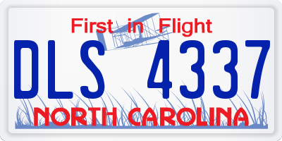 NC license plate DLS4337