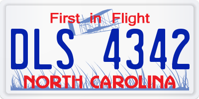 NC license plate DLS4342