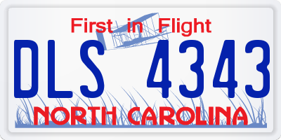NC license plate DLS4343