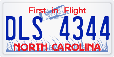 NC license plate DLS4344