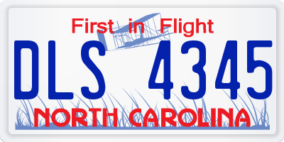 NC license plate DLS4345