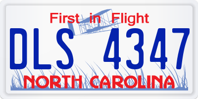 NC license plate DLS4347