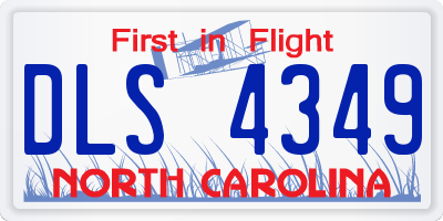 NC license plate DLS4349