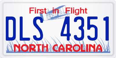 NC license plate DLS4351