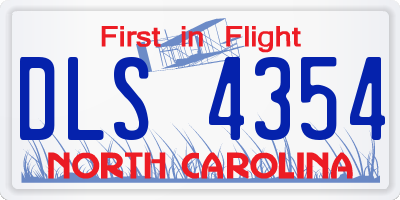 NC license plate DLS4354