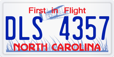 NC license plate DLS4357