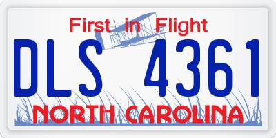 NC license plate DLS4361