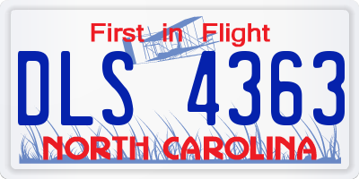 NC license plate DLS4363