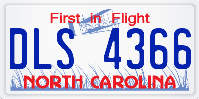 NC license plate DLS4366