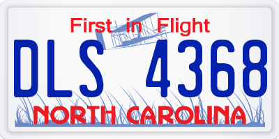 NC license plate DLS4368