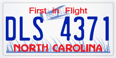 NC license plate DLS4371