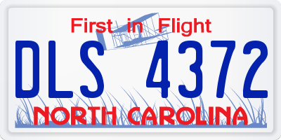NC license plate DLS4372