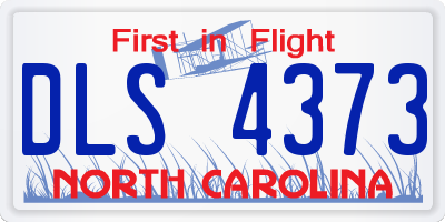 NC license plate DLS4373
