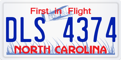 NC license plate DLS4374