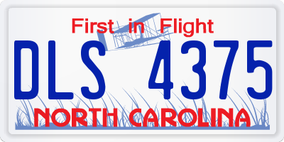 NC license plate DLS4375