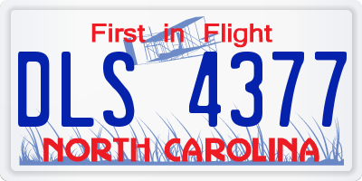 NC license plate DLS4377