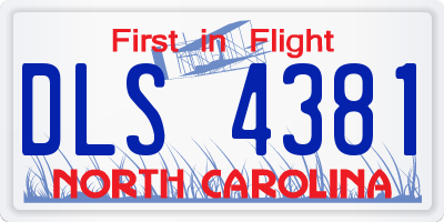 NC license plate DLS4381