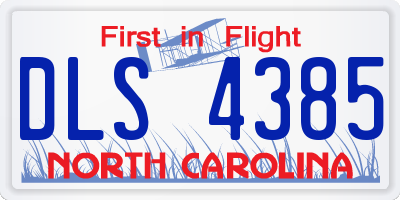 NC license plate DLS4385