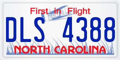 NC license plate DLS4388