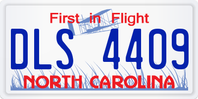 NC license plate DLS4409