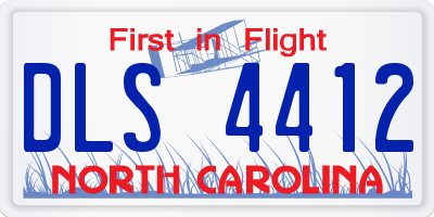 NC license plate DLS4412