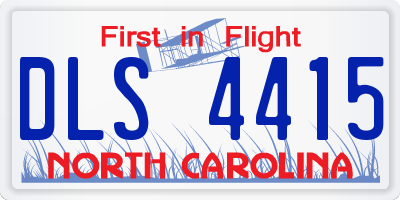 NC license plate DLS4415