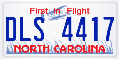 NC license plate DLS4417