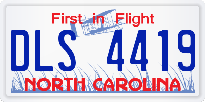 NC license plate DLS4419