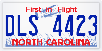NC license plate DLS4423