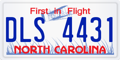 NC license plate DLS4431