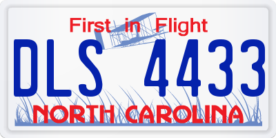 NC license plate DLS4433