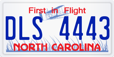 NC license plate DLS4443