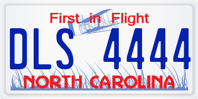 NC license plate DLS4444