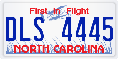 NC license plate DLS4445