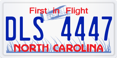 NC license plate DLS4447