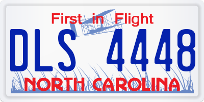 NC license plate DLS4448