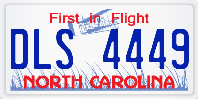 NC license plate DLS4449