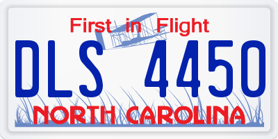 NC license plate DLS4450