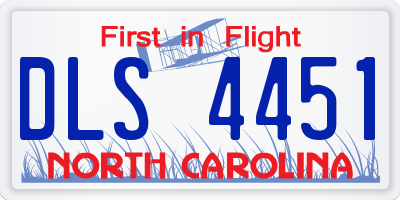 NC license plate DLS4451
