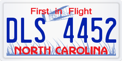 NC license plate DLS4452