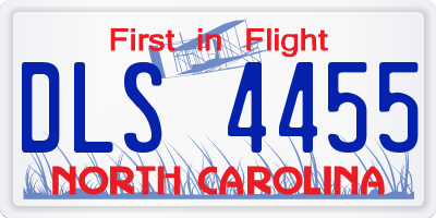 NC license plate DLS4455