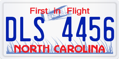 NC license plate DLS4456