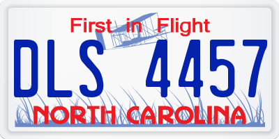 NC license plate DLS4457