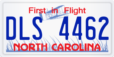NC license plate DLS4462