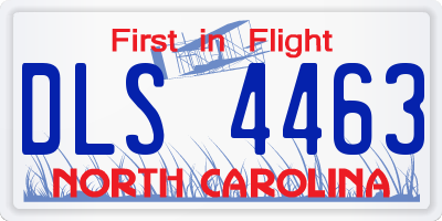 NC license plate DLS4463