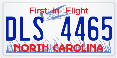 NC license plate DLS4465
