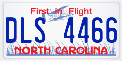 NC license plate DLS4466