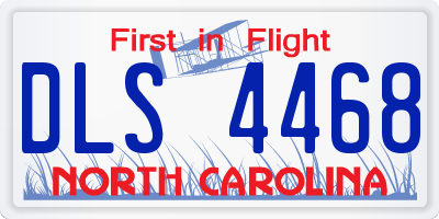 NC license plate DLS4468