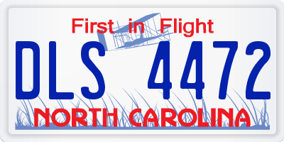 NC license plate DLS4472